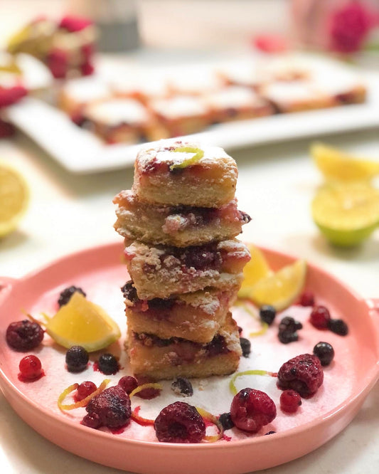 lemon berry bars كيك الليمون
